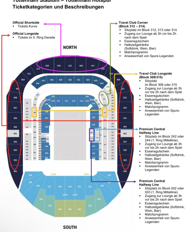 Stadionplan Mit Kategorien Fussballreisen Tottenham Hotspur Perfect Tours